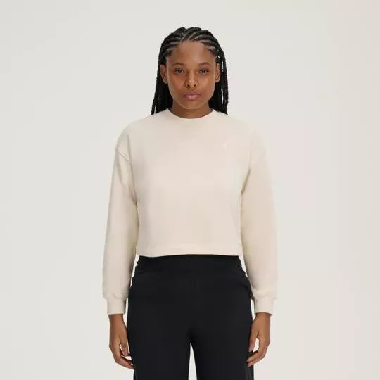 Casaco Cropped Sem Estampa - Bege - New Balance