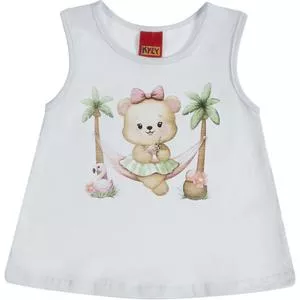 Regata Ursinha<BR> - Branca & Marrom Claro<BR> - Kyly