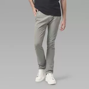 Calça Chino<BR>- Cinza<BR>- Oriba