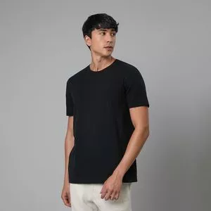 Camiseta Piquet Pima Manga Curta<BR>- Preta<BR>- Oriba