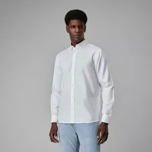 Camisa Oxford Regular<BR>- Branca<BR>- Oriba