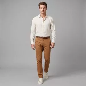 Camisa Regular Seda E Linho<BR>- Off White<BR>- Oriba