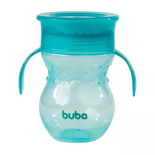 Copo Em Relevo- Verde Água- Ø12,5cm- 270ml- Buba