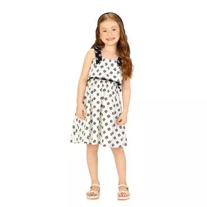 Vestido Soltinho Floral<BR>- Branco<BR>- Milon